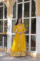 Faux Blooming Georgette with Rich Sequins Embroidered work GOWN WITH DUPATTA