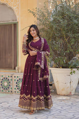 Women's Fully Flair Gown Made With Star Georgette Fabrics