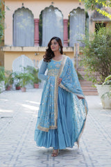 Desirable Women's Fully Flair Gown Made With Star Georgette Fabrics