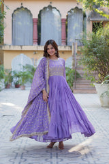 Desirable Women's Fully Flair Gown Made With Star Georgette Fabrics