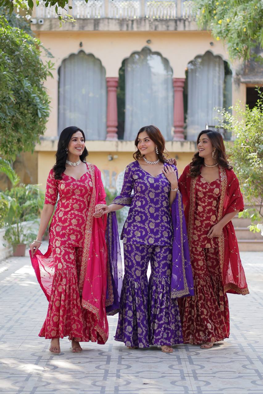 *PREMIUM DESIGNER READYMADE TOP-GHARARA-DUPATTA COLLECTIONS