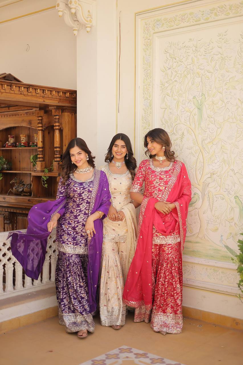 PREMIUM DESIGNER READYMADE TOP-GHARARA-DUPATTA COLLECTIONS