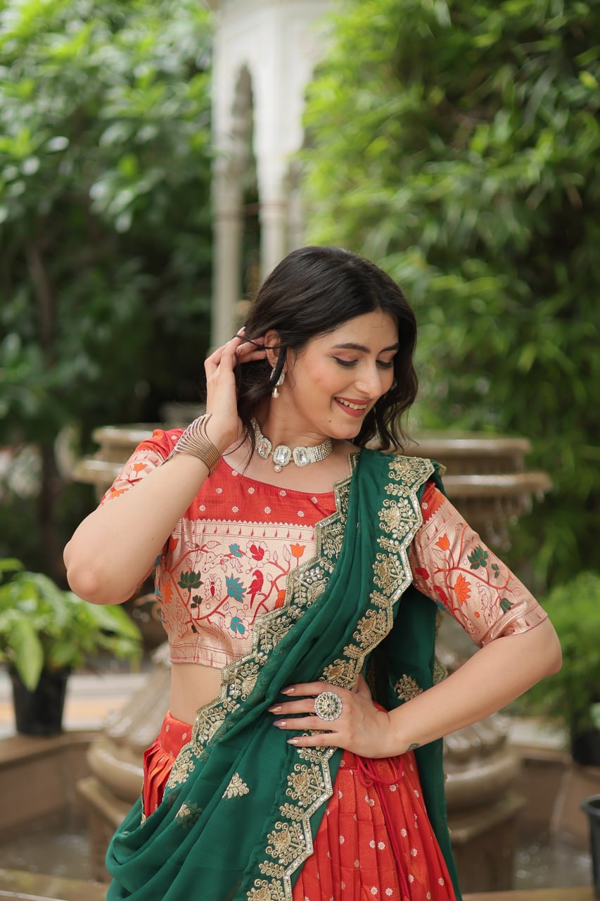 JEQUARD SILK LEHENGA CHOLI WITH DUPATTA COLLECTIONS