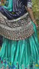 Aqua Blue Navy Lehenga Choli With Mirror Work And Attached Aqua Blue Dupatta